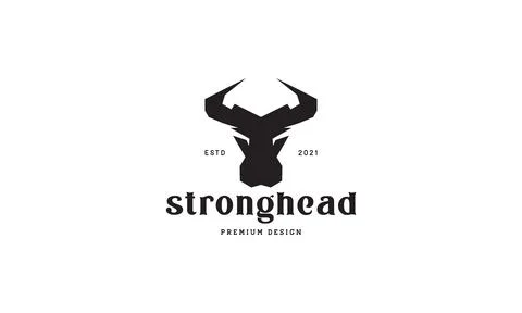Modern shape head cow or buffalo logo symbol vector icon illustration graph.. Stock Illustration