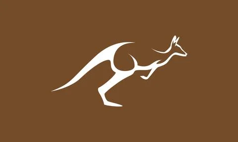 Modern shape kangaroo jump logo symbol vector icon illustration graphic desig Stock Illustration