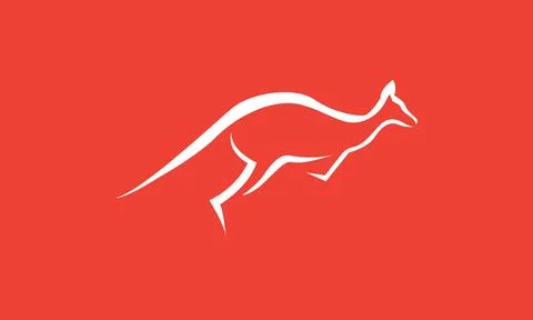 Modern shape kangaroo jump logo symbol vector icon illustration graphic desig Stock Illustration