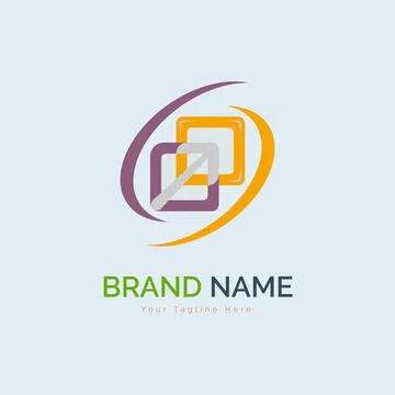 Modern shape logo template design for brand or company and other Illustrazione stock