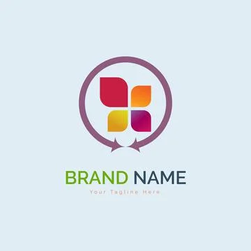 Modern shape logo template design for brand or company and other Stock Illustration