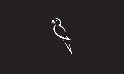 Modern shape perch bird parrot logo vector icon illustration design イラスト素材
