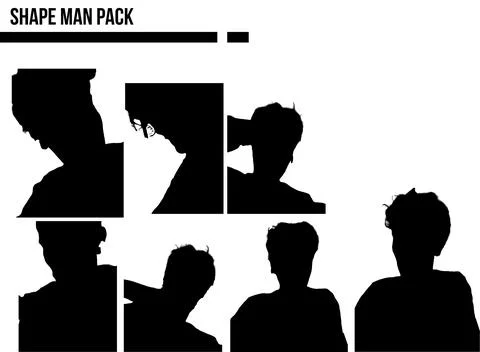 Modern Shape Person Black Multi Unique Texture Pack Shiny Blurry Minimal Ba.. 库存插图