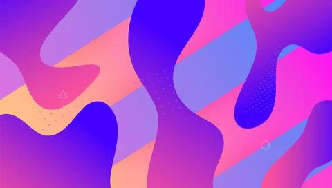Modern Shape. Tech Digital Poster. Color Landing Page. Pink Plas 스톡 일러스트