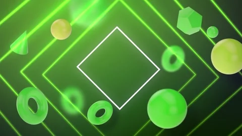 Modern shapes abstract background square green Stock-Footage 201183979