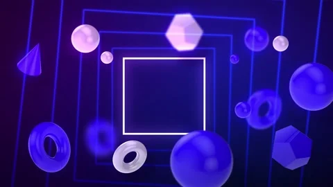 Modern shapes abstract background square blue Stock Footage 201184000