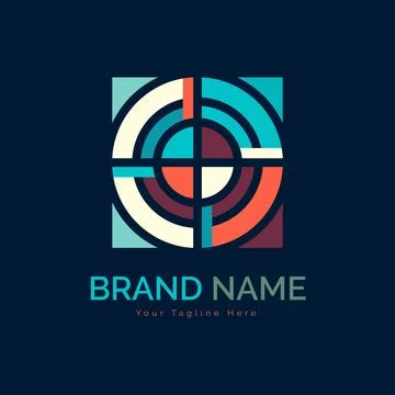 Modern shapes circle target logo template design Stock Illustration