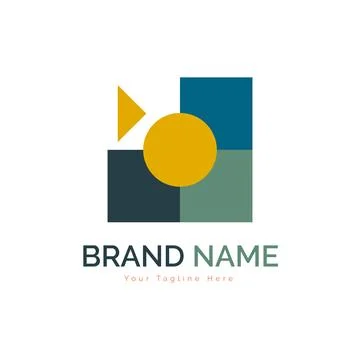 Modern shapes geometry logo template design Stock Illustration