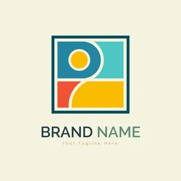 Modern shapes geometry logo template design Stock Illustration