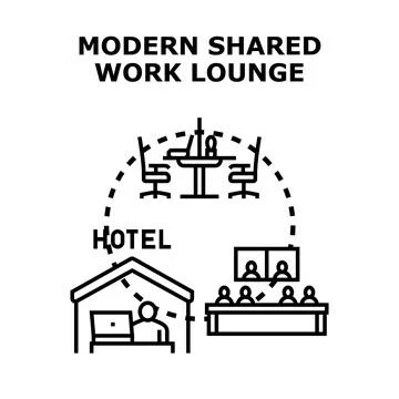 Modern shared work lounge concept vector design Stock Illustration