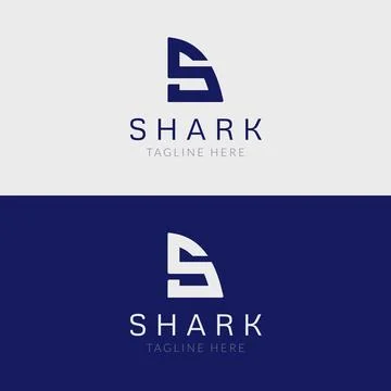 Modern shark logo with bold geometric style clean minimal branding design b.. Stock Illustration