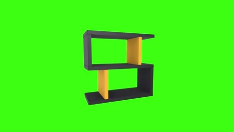 Modern shelving unit display with vibrant colors and simple design Stock-Footage 296015890