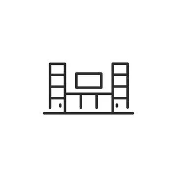 Modern Shelving Unit Icon Stock Illustration