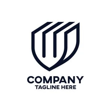 Modern shield and logo data Stock Illustration