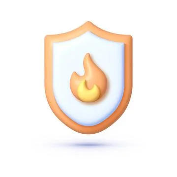 Modern shield fire protection 3d, great design for any purposes. Vector icon Stock Illustration