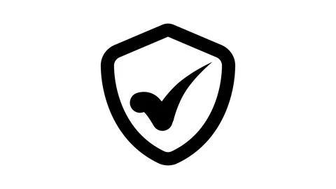 Modern Shield Logo with Check Mark Animation, modern logo featuring a shiel.. Stock Footage 307129992