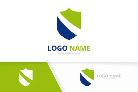 Modern shield vector graphic logo. Security logotype design template. Stock Illustration