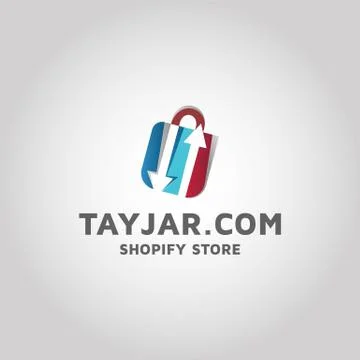 Modern Shopify store ecommerce vector logo design Stock Illustration