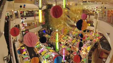 Modern shopping Mall, Bang Kapi district... | Stock Video | Pond5