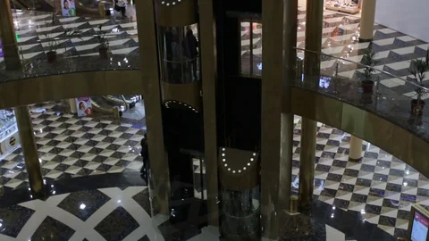 Modern shopping mall. Moving elevators 스톡 동영상 75182772