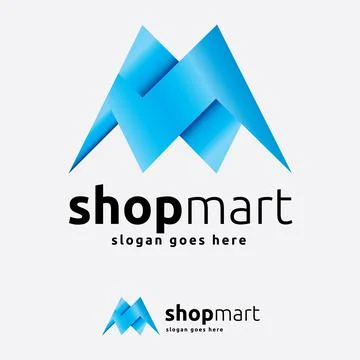 Modern Shopping Mart 3D Type M Logo Stock Illustration