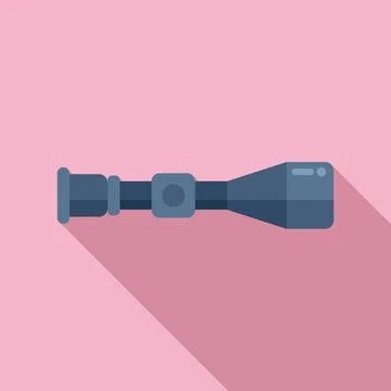 Modern shot scope icon flat vector. Rifle sight Stock Illustration