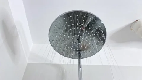A Modern Shower Head from below, showcasing an Elegant Design that enhances your Stock Footage 282652483