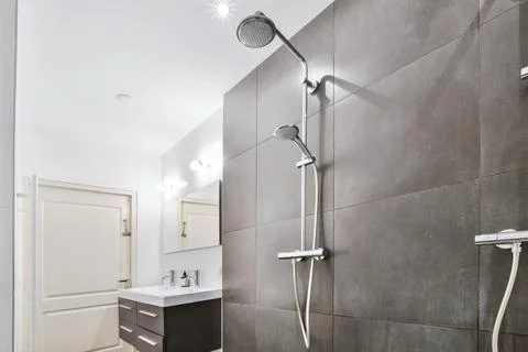 Modern shower stall Stock Photos
