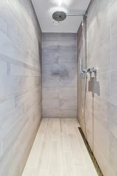 Modern shower stall Stock Photos