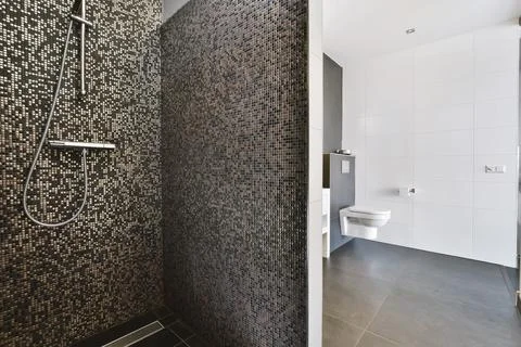 Modern shower stall Stock Photos