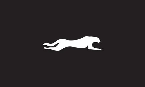 Modern silhouette leopard shape jump logo vector icon illustration design Stock Illustration