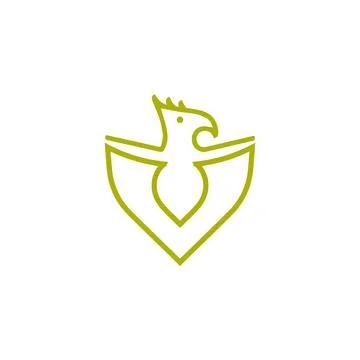 Modern silhouette line eagle logo design bird logo design modern corporate, Stock Illustration