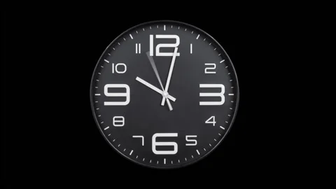 Modern silver clock face moving fast forward time lapse Stock Footage 127373820