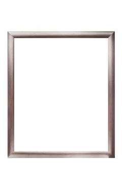 Modern silver frame isolated on white background Stock Photos
