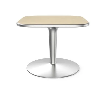 Modern silver metal coffee table with wooden top Stock-Illustration