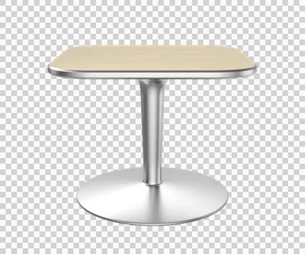 Modern silver metal coffee table with wooden top 스톡 일러스트