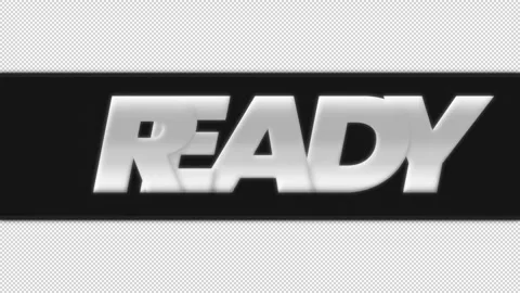 Modern Silver Ready Go Motion Graphic Text for Sports Broadcast Stock Footage 334559853