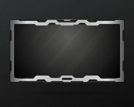 Modern silver stream overlay gui webcam screen panel for video broadcast Stock Illustration
