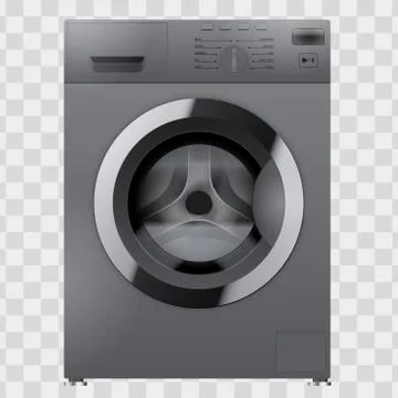 Modern Silver Washing machine Illustrazione stock
