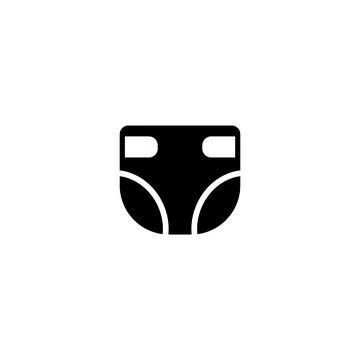 Modern, simple black vector icon of a baby diaper Stock Illustration