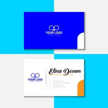 Modern simple blue and orange business card design Stock Illustration