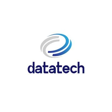 Modern simple DATATECH circle future logo design Stock Illustration