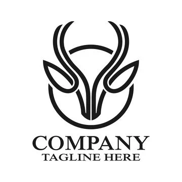 Modern simple deer logo. Vector illustration. Stock Illustration