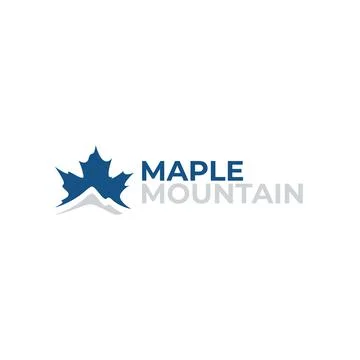 Modern simple design MAPLE MOUNTAIN logo design Stock Illustration