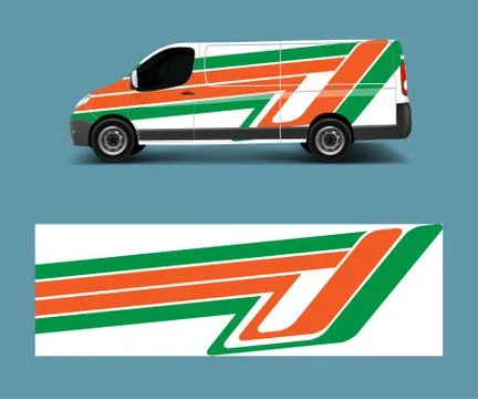Modern simple design for van graphics vinyl wrap template vector Stock Illustration