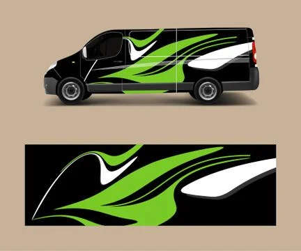Modern simple design for van graphics vinyl wrap template vector Stock Illustration