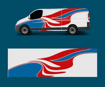 Modern simple design for van graphics vinyl wrap template vector Stock Illustration