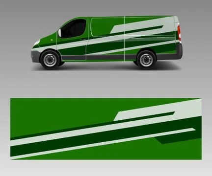 Modern simple design for van graphics vinyl wrap template vector Stock Illustration