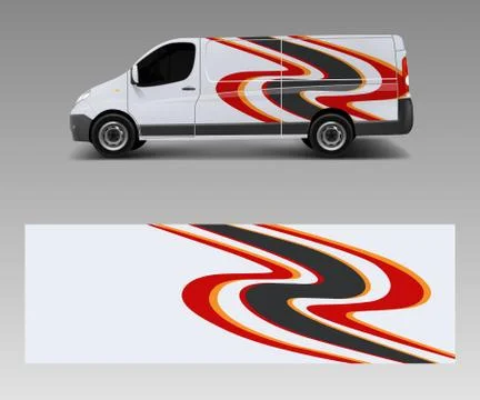 Modern simple design for van graphics vinyl wrap template vector Stock Illustration