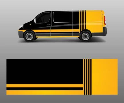 Modern simple design for van graphics vinyl wrap template vector Stock Illustration